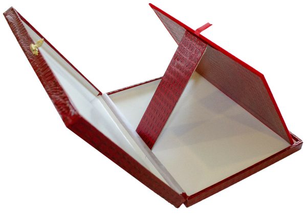 Supporto rosso 26x21cm con targa personalizzabile color argento idea regalo - immagine 2
