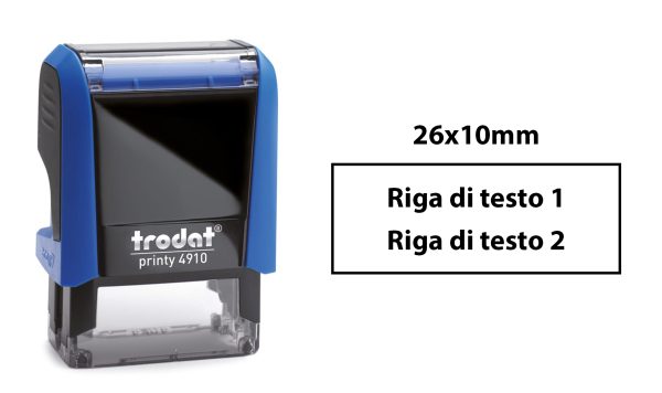 TRODAT 4910 timbro TOP QUALITY autoinchiostrante personalizzabile 26x10mm - immagine 2