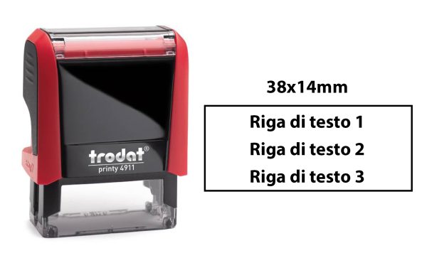 TRODAT 4911 timbro TOP QUALITY autoinchiostrante personalizzabile 38x14mm - immagine 2