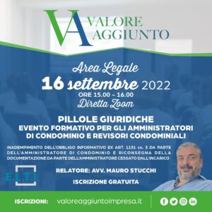 Pillole giuridiche. Evento formativo per gli amministratori di condominio e revisori condominiali.