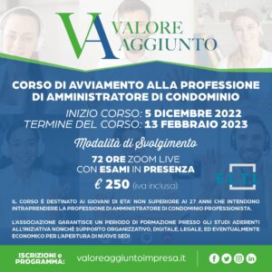 Corso di avviamento alla professione di amministratore di condominio