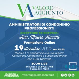 Amministratori di condominio professionisti 19 dicembre 2022
