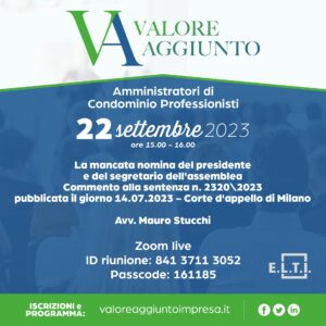 La mancata nomina del presidente e del segretario dell'assemblea 22/09/2023