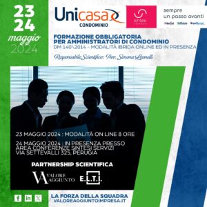 Formazione obbligatoria per Amministratori di Condominio 23 e 24 maggio